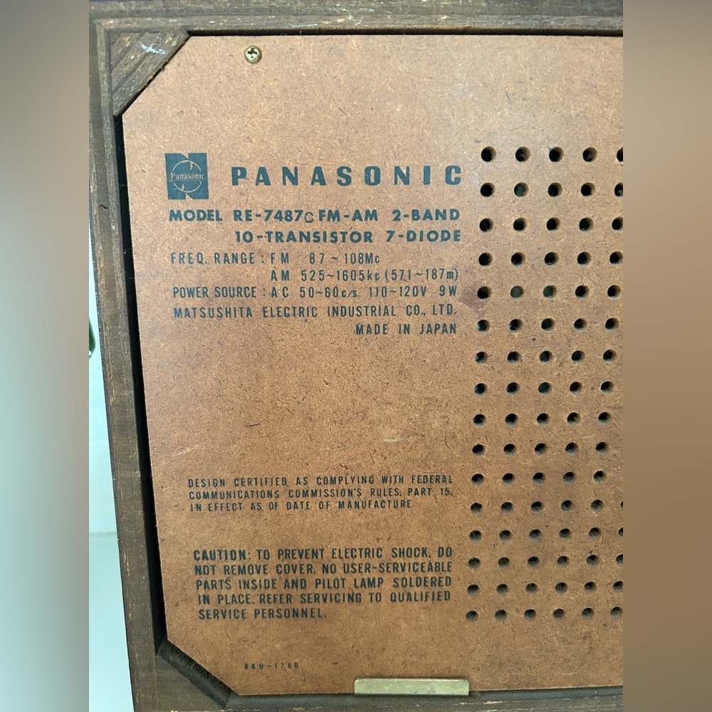 Incroyable radio Panasonic RE-7487 AM/FM 1960 vintage - Picture 8 of 8